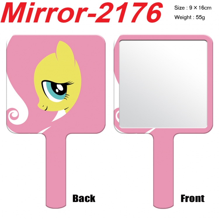 My Little Pony Anime peripheral UV printing handle small mirror portable makeup mirror 9x16cm