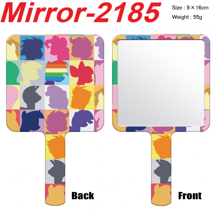 My Little Pony Anime peripheral UV printing handle small mirror portable makeup mirror 9x16cm