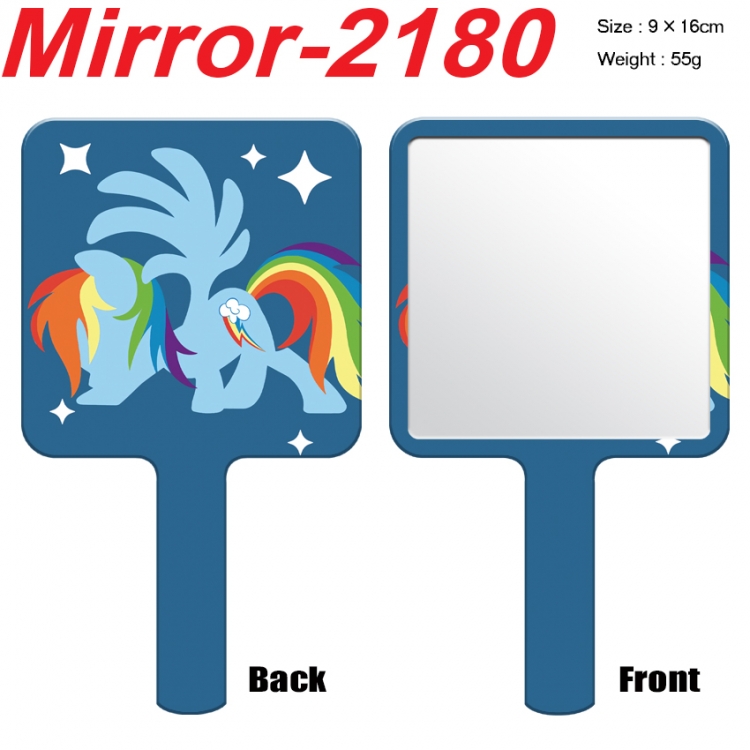 My Little Pony Anime peripheral UV printing handle small mirror portable makeup mirror 9x16cm