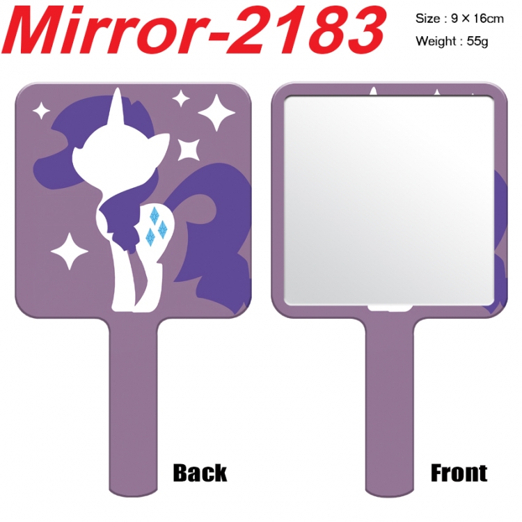 My Little Pony Anime peripheral UV printing handle small mirror portable makeup mirror 9x16cm