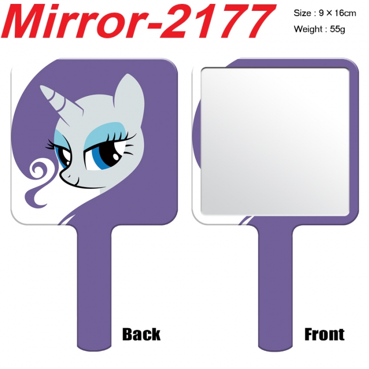 My Little Pony Anime peripheral UV printing handle small mirror portable makeup mirror 9x16cm