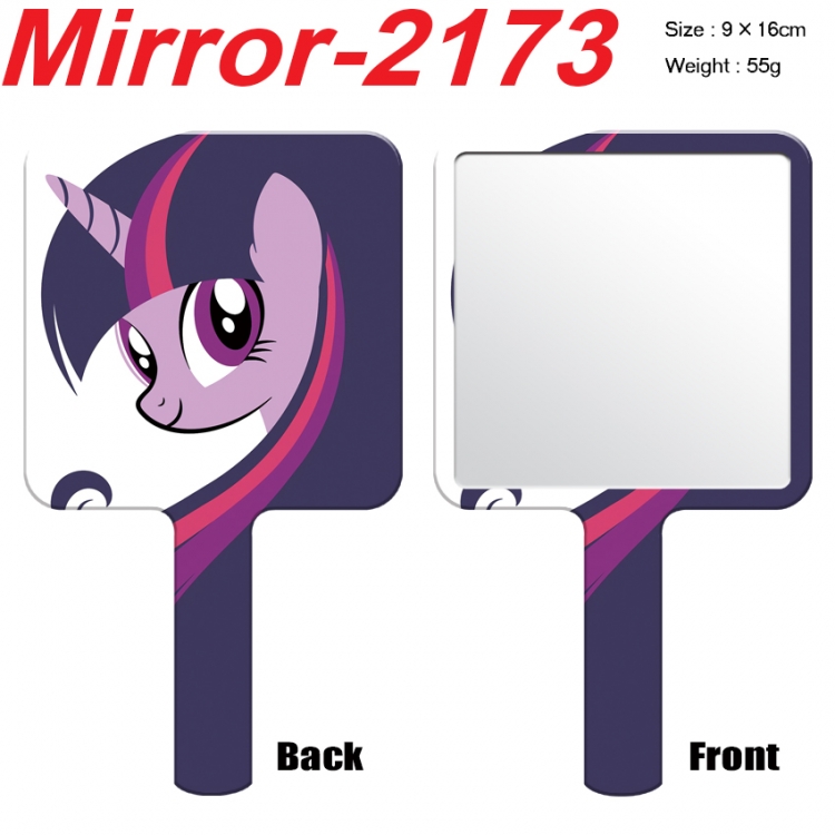 My Little Pony Anime peripheral UV printing handle small mirror portable makeup mirror 9x16cm