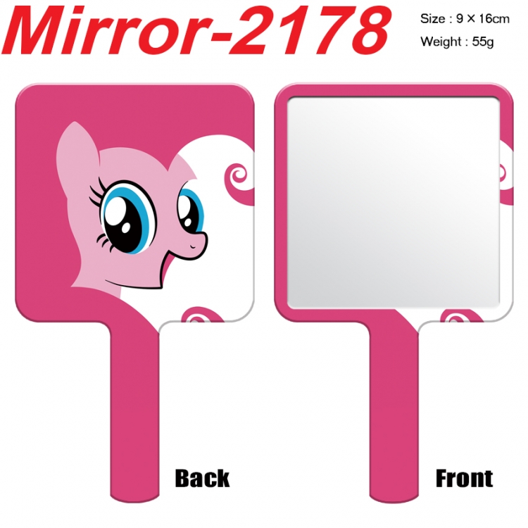 My Little Pony Anime peripheral UV printing handle small mirror portable makeup mirror 9x16cm