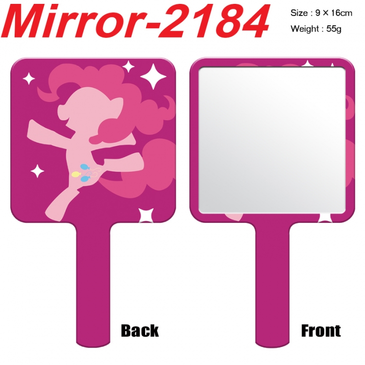 My Little Pony Anime peripheral UV printing handle small mirror portable makeup mirror 9x16cm