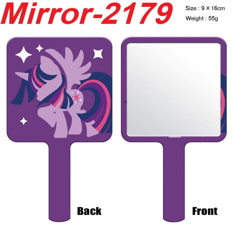 My Little Pony Anime peripheral UV printing handle small mirror portable makeup mirror 9x16cm