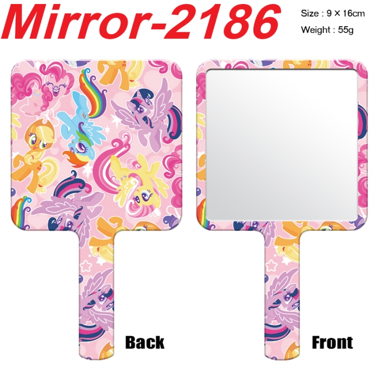 My Little Pony Anime peripheral UV printing handle small mirror portable makeup mirror 9x16cm