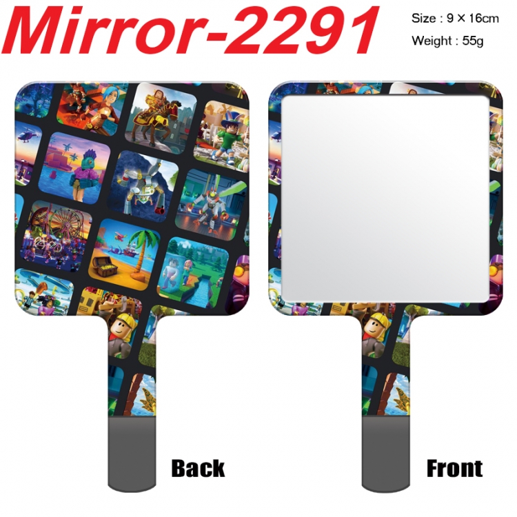 Roblox Anime peripheral UV printing handle small mirror portable makeup mirror 9x16cm