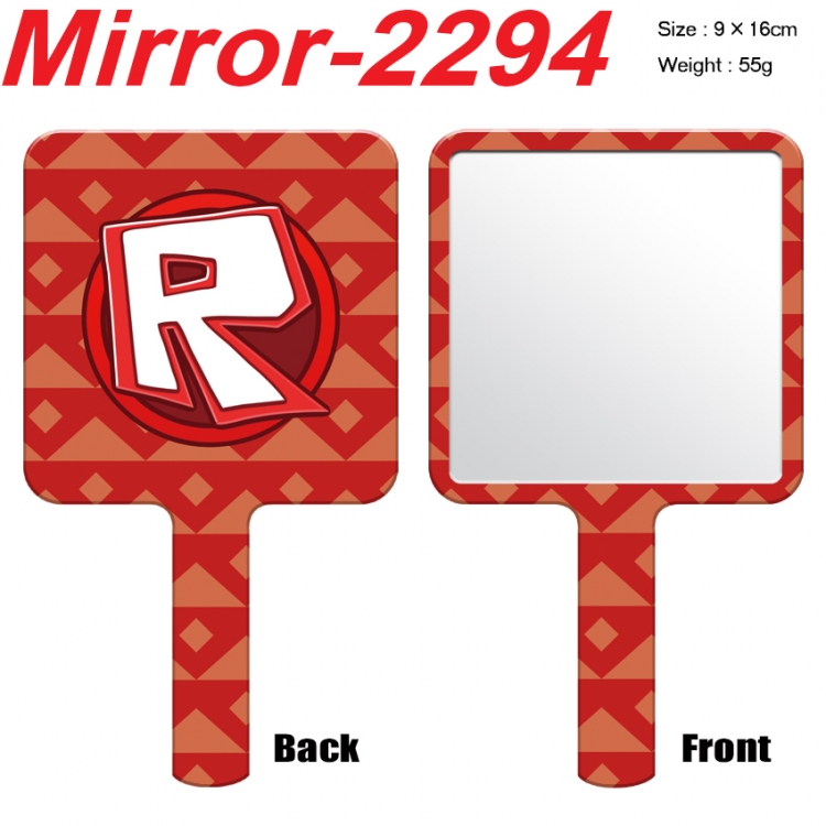 Roblox Anime peripheral UV printing handle small mirror portable makeup mirror 9x16cm