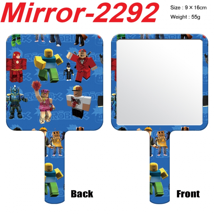 Roblox Anime peripheral UV printing handle small mirror portable makeup mirror 9x16cm