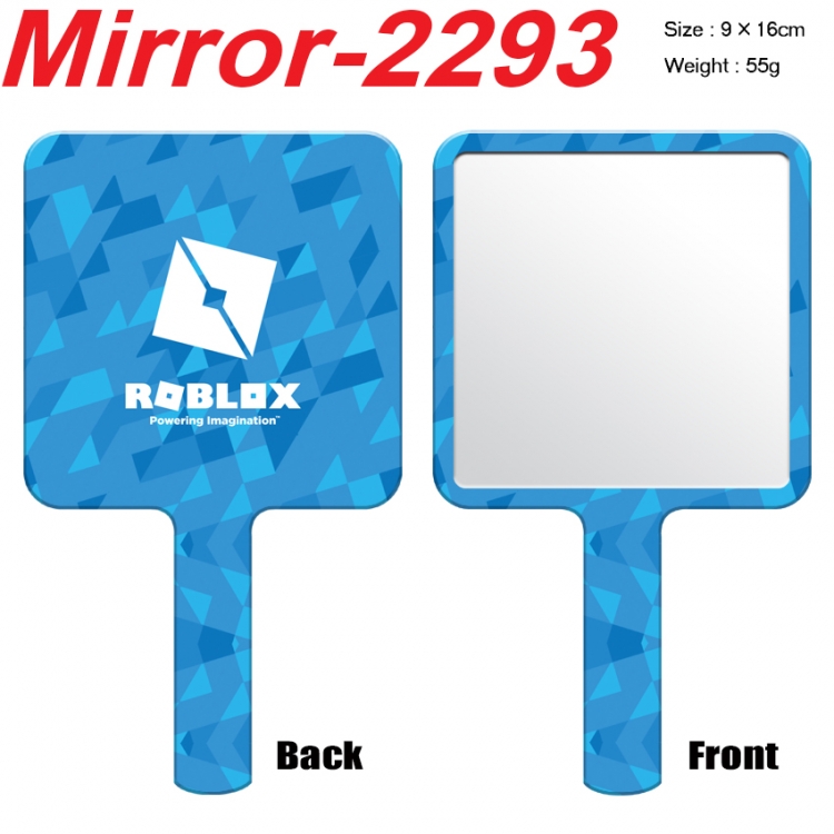 Roblox Anime peripheral UV printing handle small mirror portable makeup mirror 9x16cm