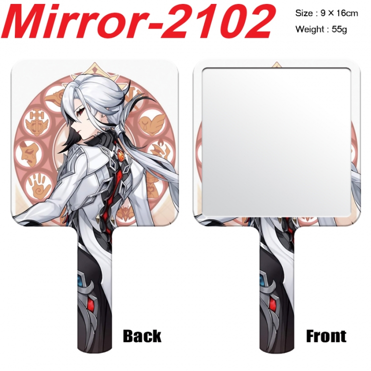 Genshin Impact Anime peripheral UV printing handle small mirror portable makeup mirror 9x16cm