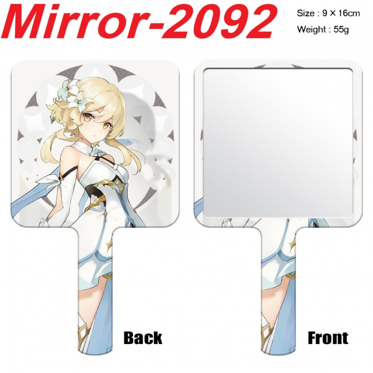 Genshin Impact Anime peripheral UV printing handle small mirror portable makeup mirror 9x16cm