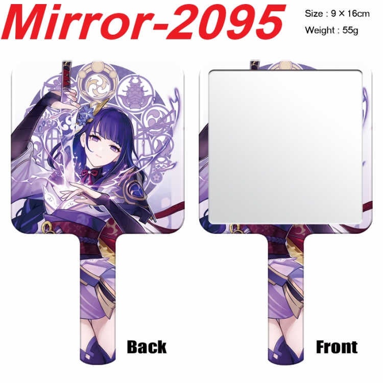 Genshin Impact Anime peripheral UV printing handle small mirror portable makeup mirror 9x16cm