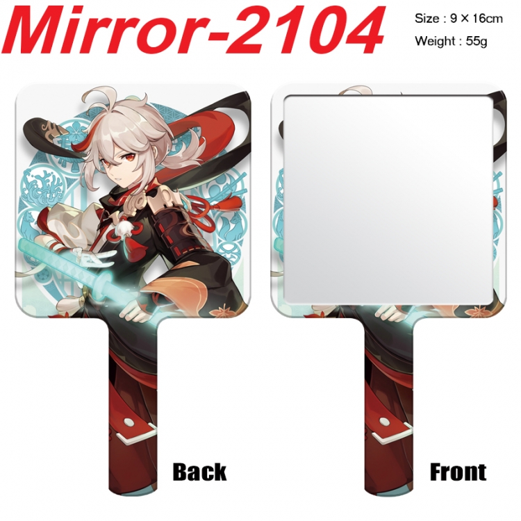 Genshin Impact Anime peripheral UV printing handle small mirror portable makeup mirror 9x16cm