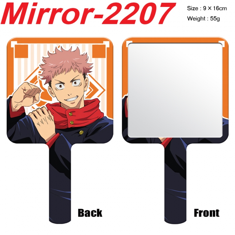 Jujutsu Kaisen Anime peripheral UV printing handle small mirror portable makeup mirror 9x16cm