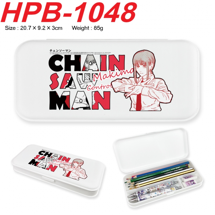 Chainsawman Anime peripheral square UV printed PE material stationery box 20.7X9.2X3CM