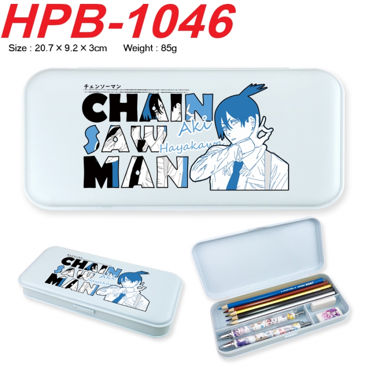 Chainsawman Anime peripheral square UV printed PE material stationery box 20.7X9.2X3CM