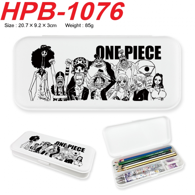 One Piece Anime peripheral square UV printed PE material stationery box 20.7X9.2X3CM