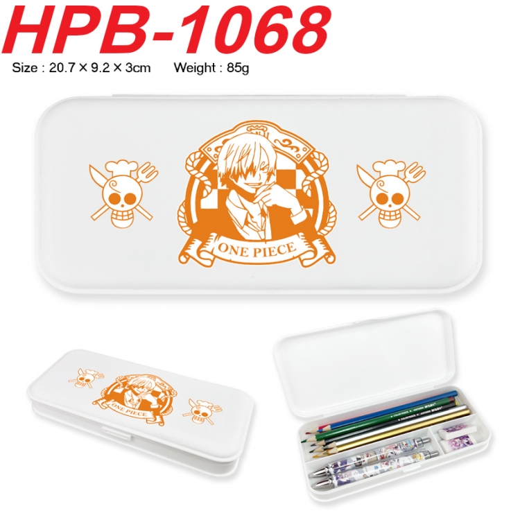 One Piece Anime peripheral square UV printed PE material stationery box 20.7X9.2X3CM