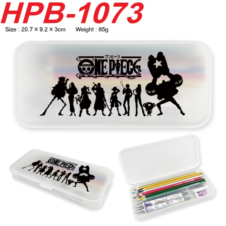 One Piece Anime peripheral square UV printed PE material stationery box 20.7X9.2X3CM