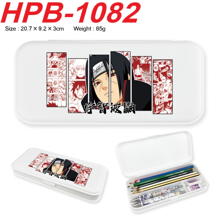 Naruto Anime peripheral square UV printed PE material stationery box 20.7X9.2X3CM