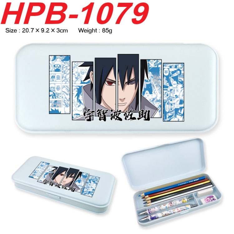 Naruto Anime peripheral square UV printed PE material stationery box 20.7X9.2X3CM