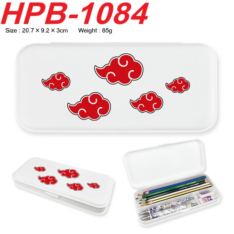 Naruto Anime peripheral square UV printed PE material stationery box 20.7X9.2X3CM