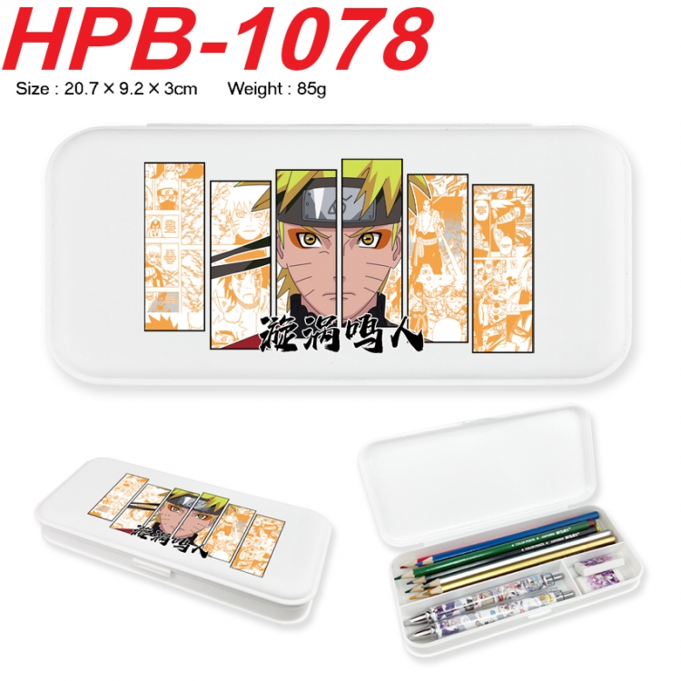 Naruto Anime peripheral square UV printed PE material stationery box 20.7X9.2X3CM