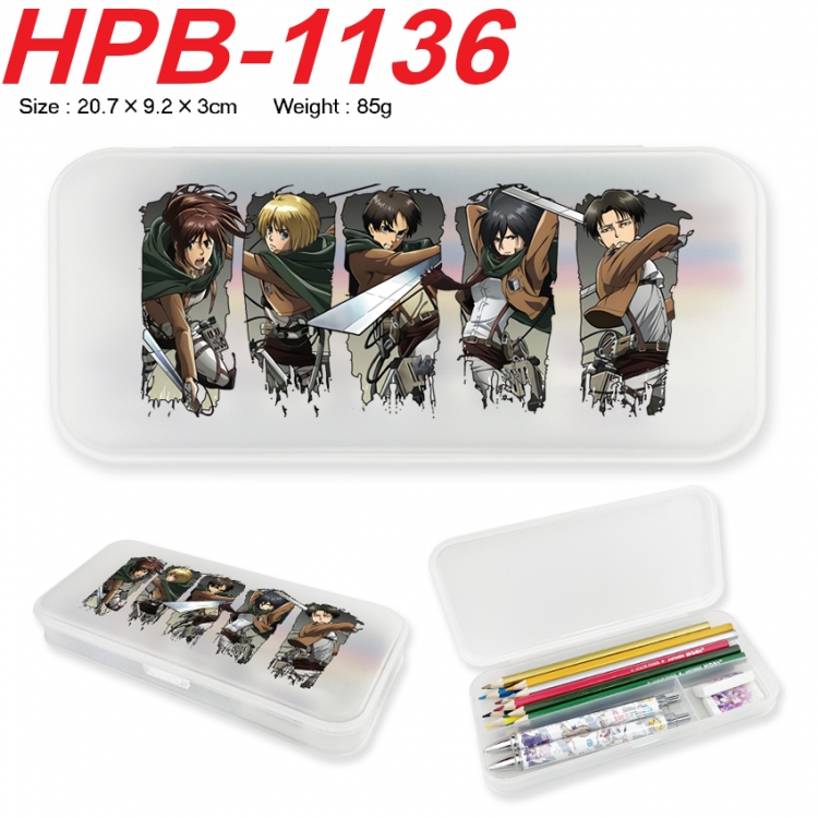 Shingeki no Kyojin Anime peripheral square UV printed PE material stationery box 20.7X9.2X3CM