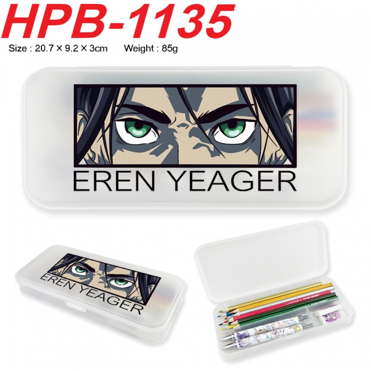 Shingeki no Kyojin Anime peripheral square UV printed PE material stationery box 20.7X9.2X3CM