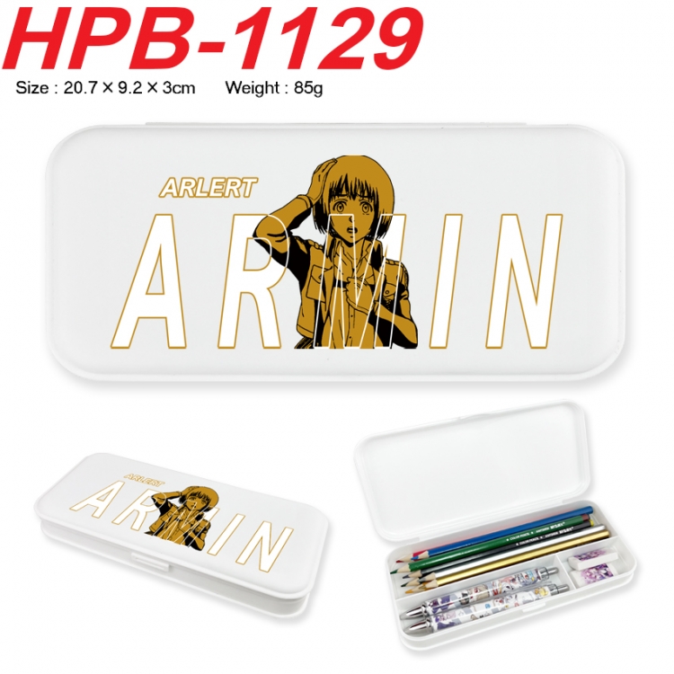 Shingeki no Kyojin Anime peripheral square UV printed PE material stationery box 20.7X9.2X3CM