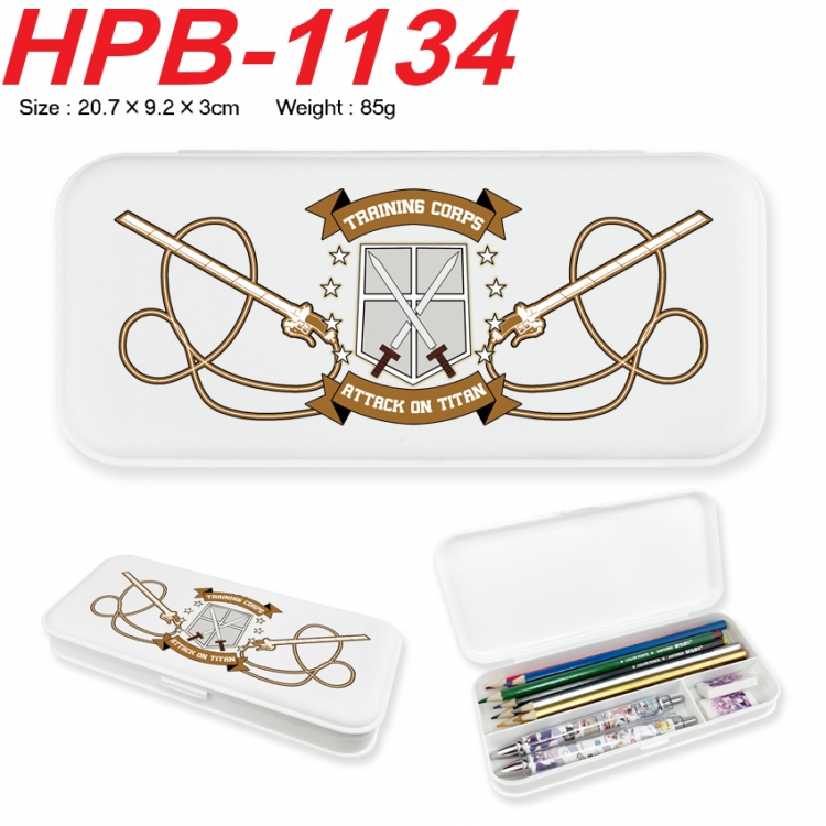 Shingeki no Kyojin Anime peripheral square UV printed PE material stationery box 20.7X9.2X3CM