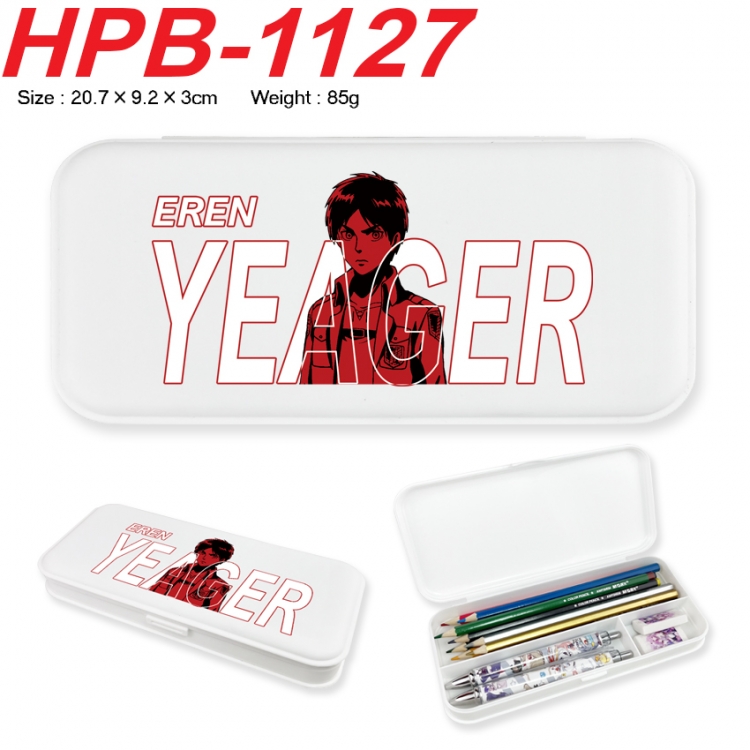 Shingeki no Kyojin Anime peripheral square UV printed PE material stationery box 20.7X9.2X3CM