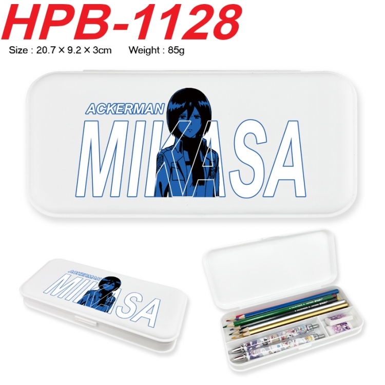 Shingeki no Kyojin Anime peripheral square UV printed PE material stationery box 20.7X9.2X3CM