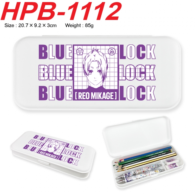 BLUE LOCK Anime peripheral square UV printed PE material stationery box 20.7X9.2X3CM