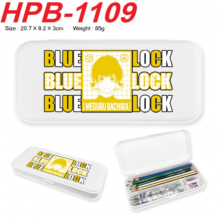 BLUE LOCK Anime peripheral square UV printed PE material stationery box 20.7X9.2X3CM