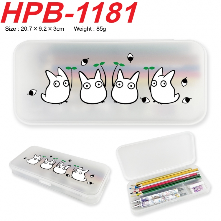 TOTORO Anime peripheral square UV printed PE material stationery box 20.7X9.2X3CM