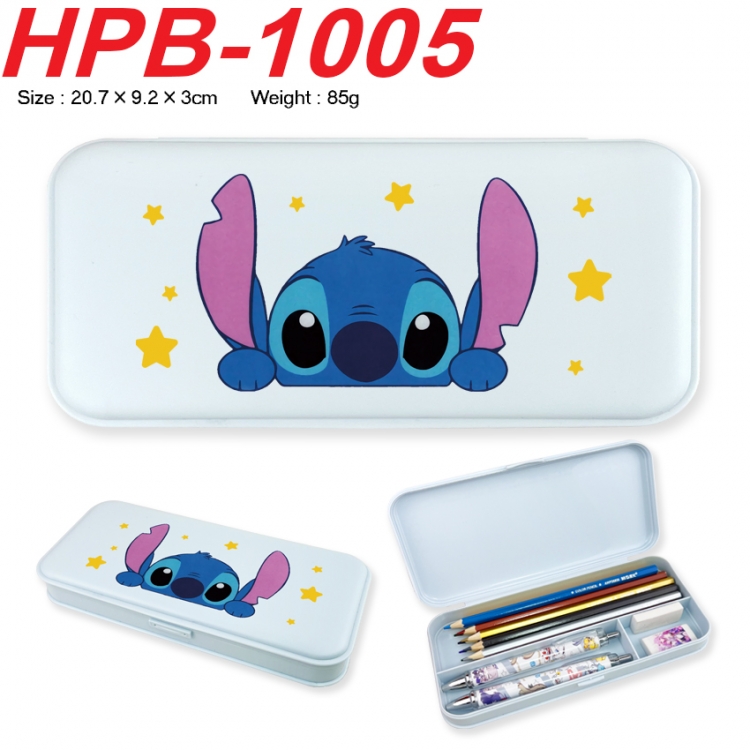 Lilo & Stitch Anime peripheral square UV printed PE material stationery box 20.7X9.2X3CM