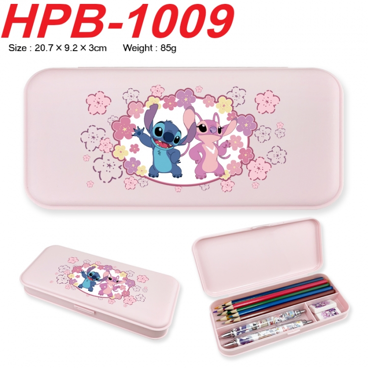 Lilo & Stitch Anime peripheral square UV printed PE material stationery box 20.7X9.2X3CM