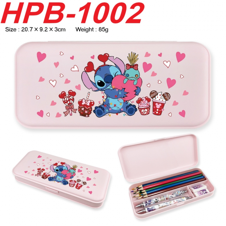 Lilo & Stitch Anime peripheral square UV printed PE material stationery box 20.7X9.2X3CM