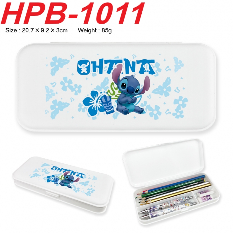 Lilo & Stitch Anime peripheral square UV printed PE material stationery box 20.7X9.2X3CM