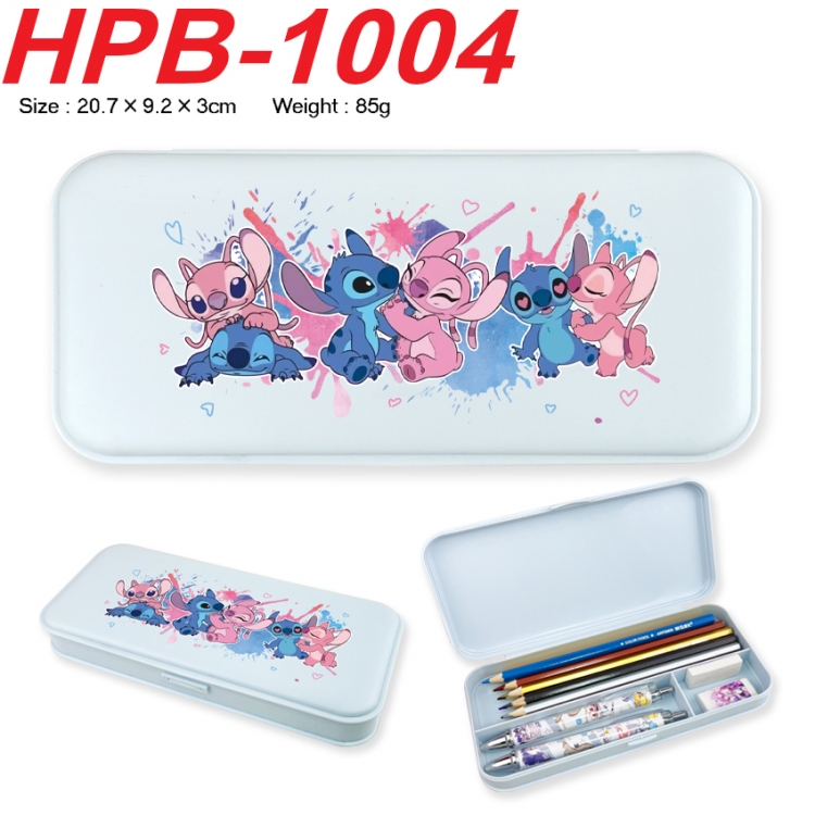 Lilo & Stitch Anime peripheral square UV printed PE material stationery box 20.7X9.2X3CM