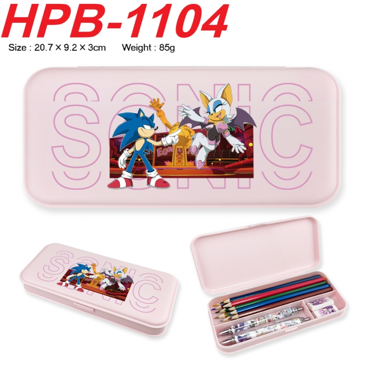 Sonic The Hedgehog Anime peripheral square UV printed PE material stationery box 20.7X9.2X3CM