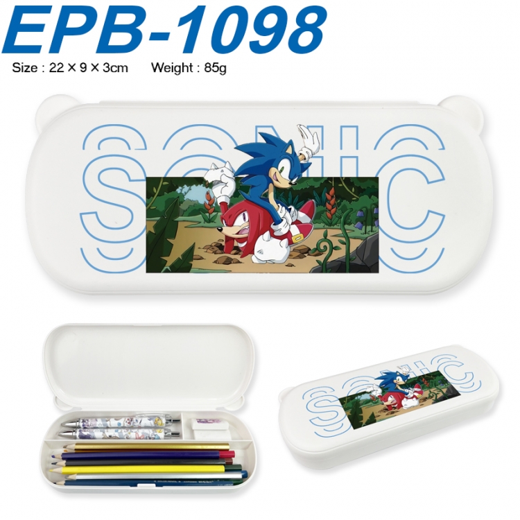 Sonic The Hedgehog Anime peripheral UV printed PP material stationery box 22X9X3CM