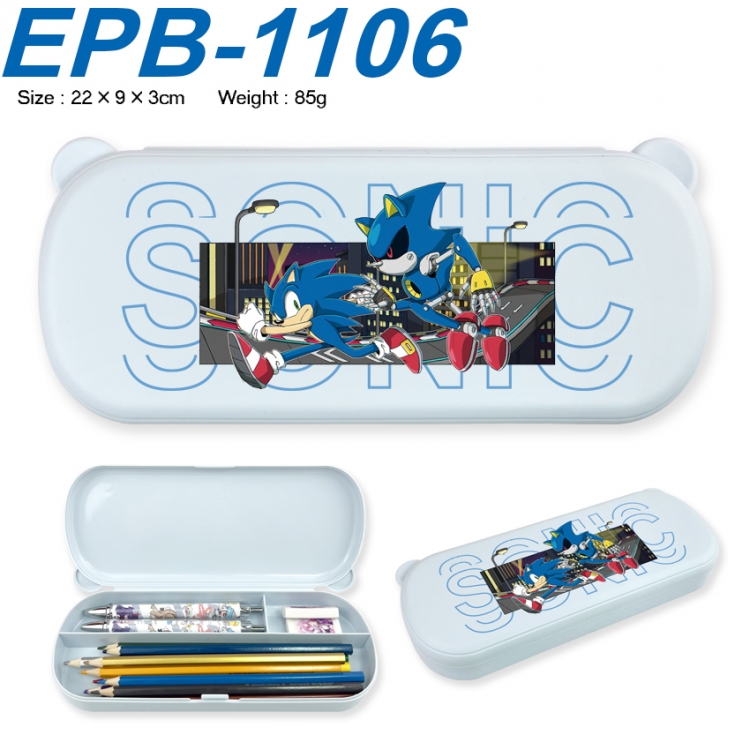 Sonic The Hedgehog Anime peripheral UV printed PP material stationery box 22X9X3CM