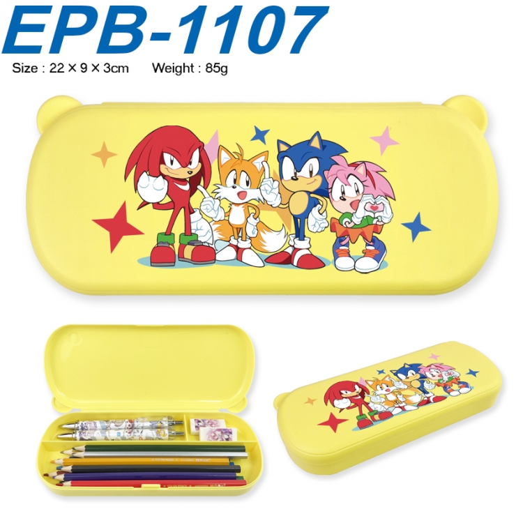 Sonic The Hedgehog Anime peripheral UV printed PP material stationery box 22X9X3CM