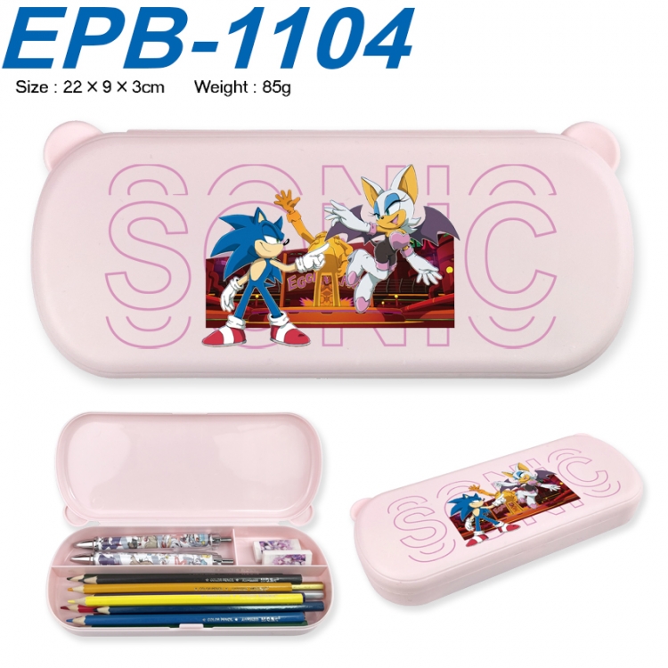 Sonic The Hedgehog Anime peripheral UV printed PP material stationery box 22X9X3CM