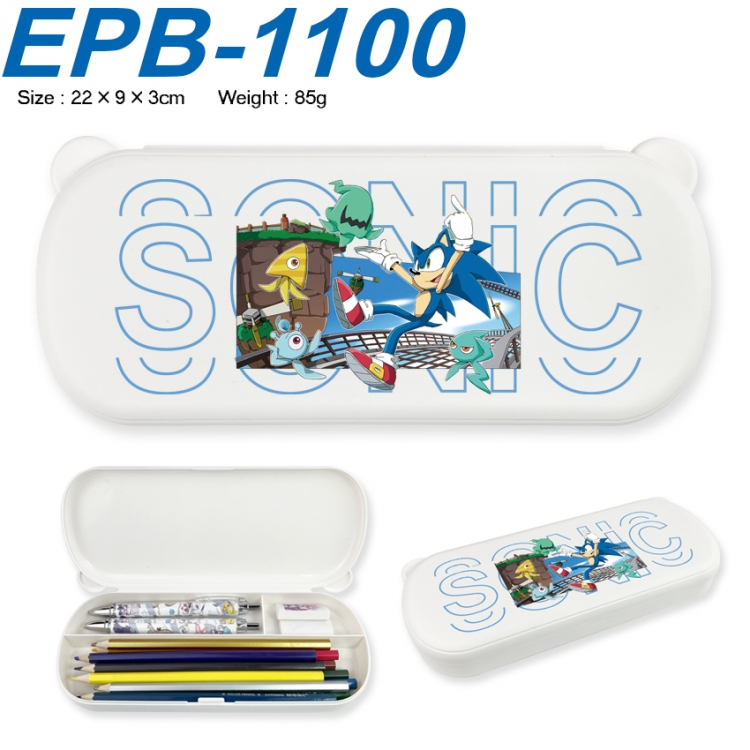 Sonic The Hedgehog Anime peripheral UV printed PP material stationery box 22X9X3CM