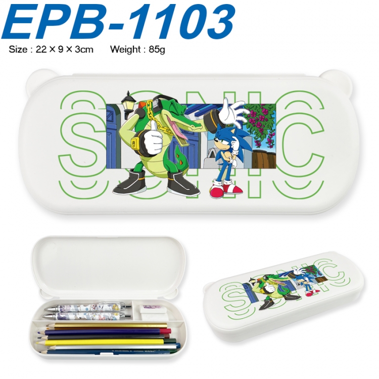 Sonic The Hedgehog Anime peripheral UV printed PP material stationery box 22X9X3CM