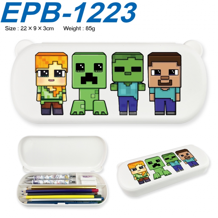 Minecraft Anime peripheral UV printed PP material stationery box 22X9X3CM